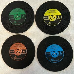 Vintage Vinyl Record Coasters 45 RPM Rubber (Set of 4)